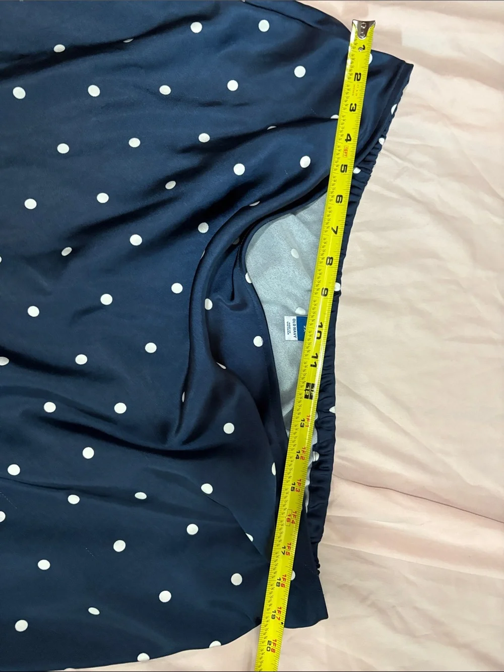 Old Navy Navy Blue Polka Dot Midi Skirt